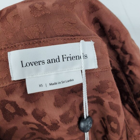 NWT Lover & Friends Revolve Brown Cheyanne Button Up Cheetah Crop Top Shirt XS - Picture 8 of 12